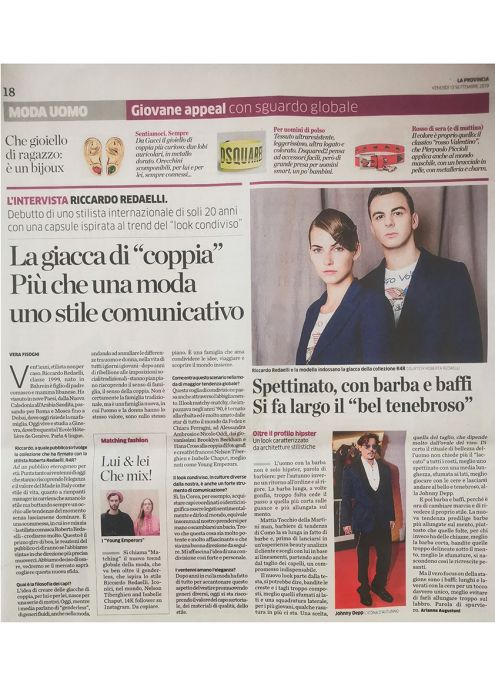 La Provincia di Como 13 settembre 2019 Riccardo Redaelli e le giacche di coppia