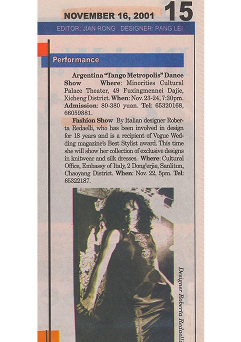 Beijing Today 16 novembre 2001