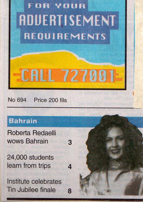 Bahrain Tribune 30 gennaio 1999 Roberta Redaelli