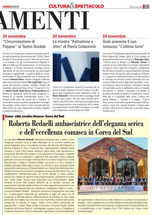 Como Zero 24 novembre 2023 - Roberta Redaelli in Corea