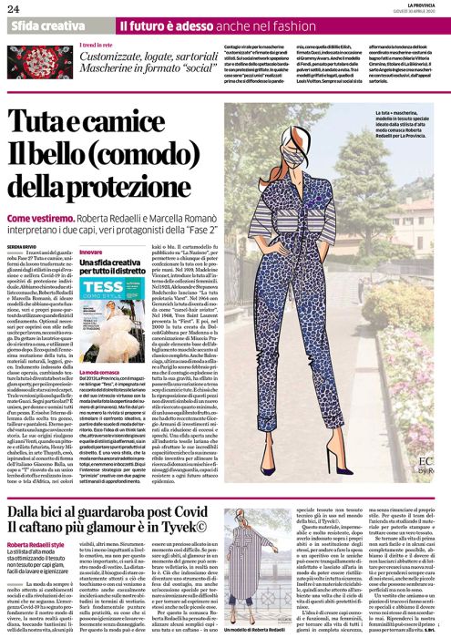 La Provincia di Como 30 aprile 2020 la moda post covid 19 by roberta redaelli