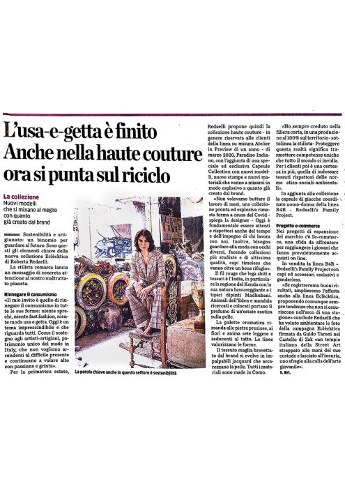 La Provincia di como 1 aprile 2021 roberta redaelli pe paradiso indiano modica etica e green