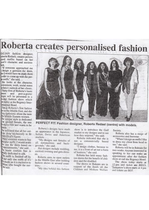 Bahrain Tribune 27 Febbraio 1999 Roberta Redaelli