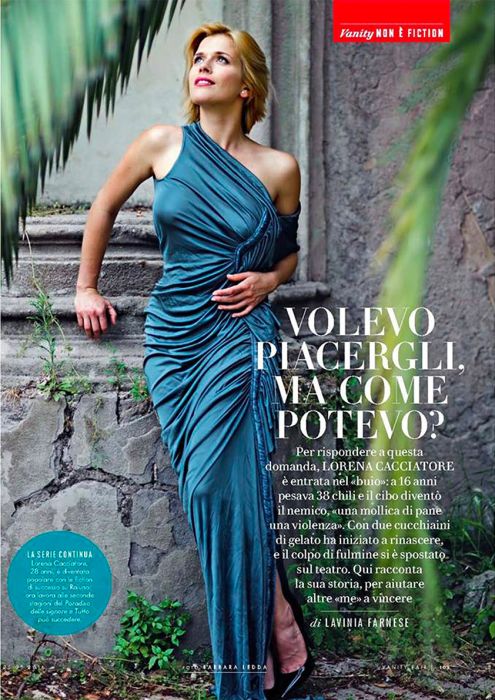 Vanity Fair 18 maggio 2016 Lorena Cacciatore veste un abito Roberta Redaelli