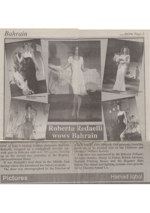 Bahrain Tribune 30 gennaio 1999 Roberta Redaelli